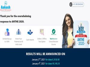 Aakash ANTHE Result 2020 Released For All Classes 