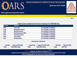  DSSSB Tier 2 Admit Card 2021 Released For PET/ Skill Test 