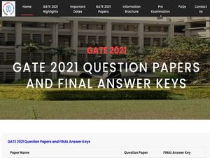 GATE Final Answer Key 2021 Released