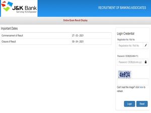 J&K Bank Banking Associate Result 2021 Declared, Check DV Schedule 