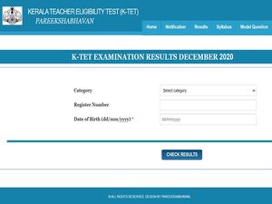 Kerala TET Result Released For December 2020 Session