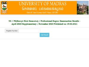 Madras University Result 2021 Released For UG And PG Semester Exams, Check Direct Link