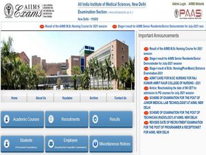 AIIMS MSc Nursing Result 2021 Declared At aiimsexams.ac.in