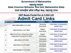MHT CET Admit Card 2021 Released For BA-BEd, MCA And Other Courses, Check Here