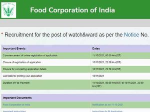 FCI Recruitment 2021 For 860 Watchman Posts, Salary Up To Rs 64,000, Apply Online Before November 10