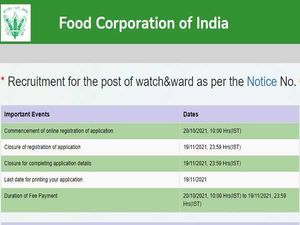 FCI Haryana Recruitment 2021: Apply Online For 380 Watchman Posts Before November 19, Salary Up To Rs 64,000