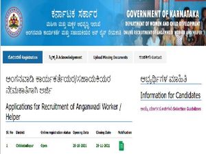 WCD Chikkaballapur Recruitment 2021 For 96 Anganwadi Helpers And Workers, Apply Online Before November 29