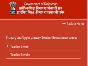 Rajasthan Teacher Recruitment 2022 For 32,000 Primary And Upper Primary Teacher (Level 1 And Level 2) Posts