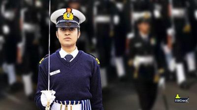 Lt Commander Disha Amrith; the Female Officer, led the Naval Contingent in the Republic Day Parade