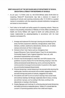 Unlock 5 0 Guidelines Schools Reopening SOP PDF In Hindi For October 2020 1