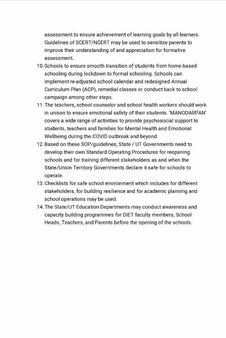 Unlock 5 0 Guidelines Schools Reopening SOP PDF In Hindi For October 2020 