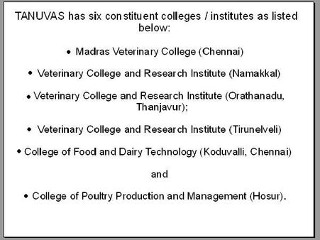 List of Constituent Colleges of TANUVAS