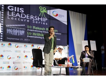 Hrithik Roshan speaking at GIIS Leadership Lecture Series