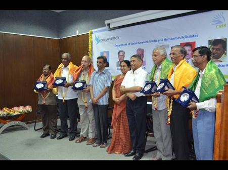 Veteran photojournalists felicitated at CMR University