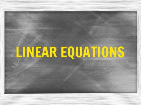 1. Linear Equations