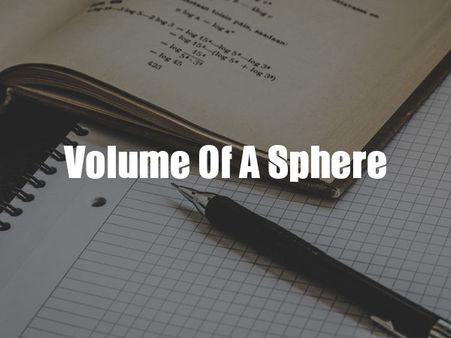 Volume Of A Sphere