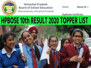 HPBOSE 10th RESULT 2020 TOPPER LIST: हिमाचल प्रदेश एचपी बोर्ड 10वीं रिजल्ट 2020 टॉपर लिस्ट देखें