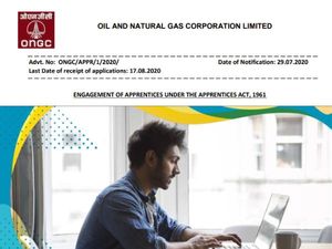 ONGC Recruitment 2020: ओएनजीसी अपरेंटिस भर्ती प्रक्रिया शुरू, 17 अगस्त तक करें रजिस्ट्रेशन