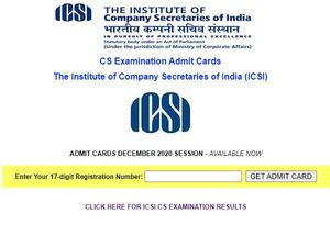 ICSI Admit Card December 2020 Released: आईसीएसआई एडमिट कार्ड डाउनलोड करें, 21 से 30 दिसंबर तक होगी परीक्षा