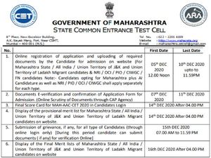 MHT CET Counselling 2020: एमएचटी सीईटी काउंसलिंग शेड्यूल जारी, 5 दिसंबर से रजिस्ट्रेशन शुरू