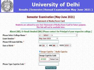 DU Final Semester Result 2021 Check: दिल्ली विश्वविद्यालय फाइनल सेमेस्टर रिजल्ट 2021 मार्कशीट डाउनलोड करें