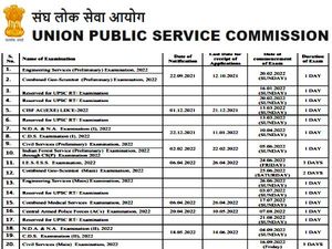 UPSC Calendar 2022 PDF Download: यूपीएससी कैलेंडर 2022 पीडीएफ डाउनलोड करें