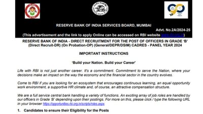 RBI ने निकाली 96 अधिकारी पदों पर भर्ती 2024, rbi.org.in पर शीघ्र करें आवेदन