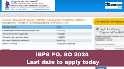 IBPS PO, SO भर्ती 2024 के लिए पंजीकरण अंतिम तिथि आज, जल्दी करें Apply, सीधा लिंक यहां