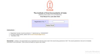 ICMAI CMA June Result 2024: सीएमए इंटर और फाइनल परिणाम हुए जारी, डाउनलोड लिंक यहां