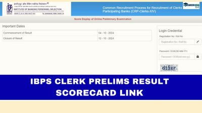IBPS क्लर्क प्रारंभिक परीक्षा स्कोर कार्ड 2024 ibps.in पर जारी, डाउनलोड करने के लिए सीधा लिंक यहां देखें