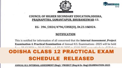 Odisha CHSE Class 12 इंटर्नल एसेसमेंट, प्रोजेक्ट परीक्षा और प्रैक्टिकल परीक्षा कार्यक्रम जारी, यहां देखें PDF