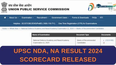 UPSC NDA, NA Result 2024: यूपीएससी एनडीए एनए I परिणाम स्कोरकार्ड upsc.gov.in पर जारी, लिंक यहां
