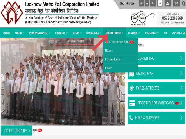 लखनऊ मेट्रो वैकेंसी 2018