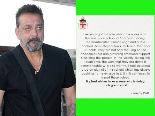 Coronavirus: लॉकडाउन में यह स्कूल कर रहा नेक काम, संजय दत्त ने लिखी भावुक पोस्ट
