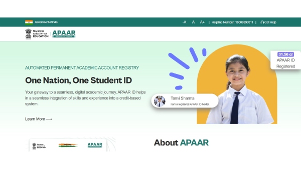 APAAR ID क्या है? कैसे करें इसके लिए आवेदन, जानें इसके फायदे और अन्य डिटेल्स APAAR ID क्या है? कैसे करें इसके लिए आवेदन, जानें इसके फायदे और अन्य डिटेल्स