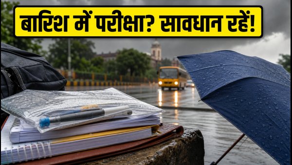 भारी बारिश में परीक्षा सेंटर कैसे पहुंचें?