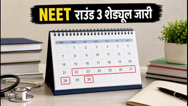 NEET UG 2026 राउंड 3 काउंसलिंग शेड्यूल जारी