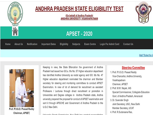 APSET Admit Card 2020 Released