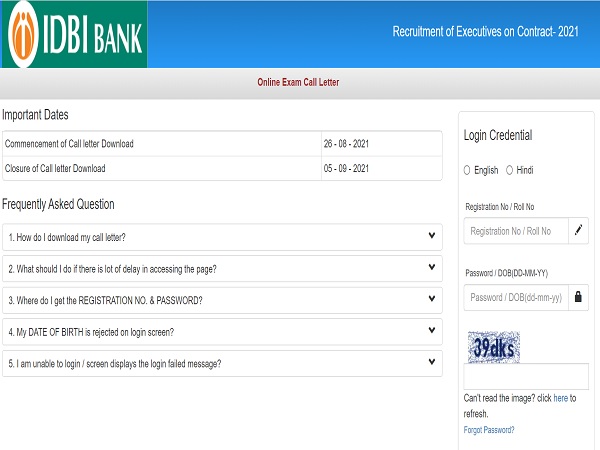 IDBI Executive Admit Card 2021 Released IDBI Executive Admit Card 2021 Released