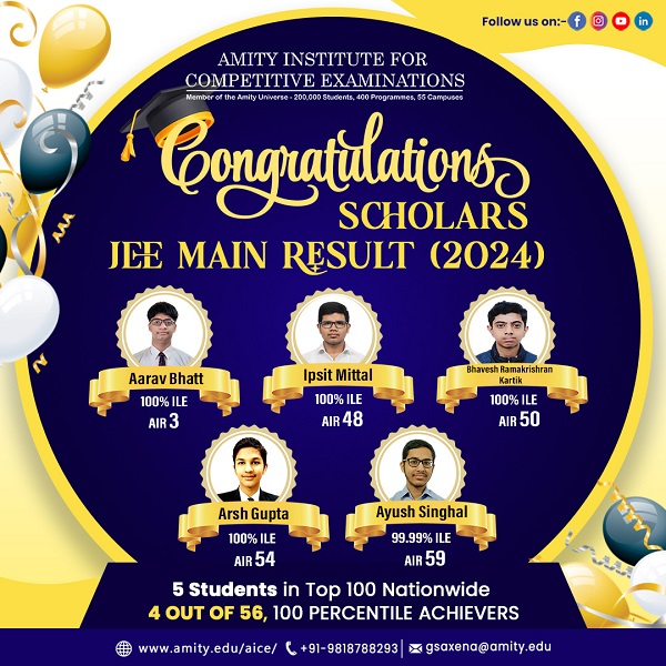 Celebrates Outstanding Performance in JEE Main 