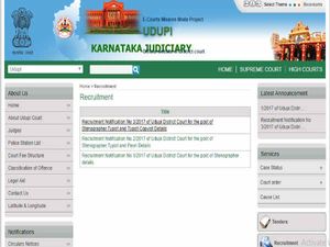 ಉಡುಪಿ ಜಿಲ್ಲಾ ಮತ್ತು ಸತ್ರ ನ್ಯಾಯಾಲಯದಲ್ಲಿ ನೇಮಕಾತಿ