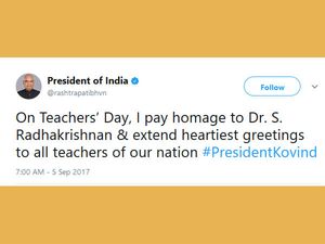 Teachers Day: ಟ್ವಿಟರ್ ನಲ್ಲಿ ಹರಿದು ಬಂತು ಗಣ್ಯ ವ್ಯಕ್ತಿಗಳ ಶುಭಾಶಯಗಳು