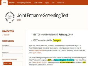 ಜೆಇಎಸ್ ಟಿ 2019: ನವಂಬರ್ 8 ರಿಂದ ರಿಜಿಸ್ಟ್ರೇಶನ್ ಪ್ರಕ್ರಿಯೆ ಆರಂಭ