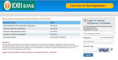 IDBI Bank Recruitment 2019: 61 ಸ್ಟೆಷಲಿಸ್ಟ್ ಕೇಡರ್ ಅಧಿಕಾರಿ ಹುದ್ದೆಗಳಿಗೆ ಅರ್ಜಿ ಆಹ್ವಾನ
