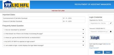 LIC HFL Admit Card 2019: ಅಸಿಸ್ಟೆಂಟ್ ಮ್ಯಾನೇಜರ್ ಹುದ್ದೆಗಳ ಸಂದರ್ಶನ ಪ್ರವೇಶ ಪತ್ರ ರಿಲೀಸ್