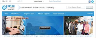 IGNOU Admission 2020: ಇಗ್ನೋದಲ್ಲಿ ಪ್ರವೇಶಾತಿ ಇಂದೇ ಅರ್ಜಿ ಹಾಕಿ