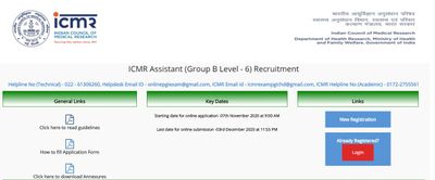 ICMR Recruitment 2020: 80 ಸಹಾಯಕ ಹುದ್ದೆಗಳಿಗೆ ಅರ್ಜಿ ಆಹ್ವಾನ