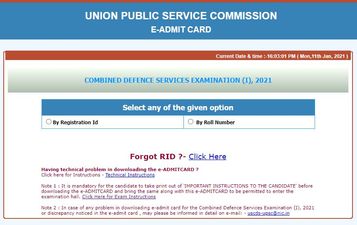 UPSC CDS (I) Admit Card 2021: ಕಂಬೈನ್ಡ್ ಡಿಫೆನ್ಸ್ ಸರ್ವೀಸಸ್ ಪರೀಕ್ಷೆ (I) ಪ್ರವೇಶ ಪತ್ರ ರಿಲೀಸ್