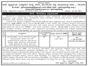 GIMS Gadag Recruitment 2021: 5 ಶುಶ್ರೂಷಾಧಿಕಾರಿ ಹುದ್ದೆಗಳಿಗೆ ನೇರ ಸಂದರ್ಶನ