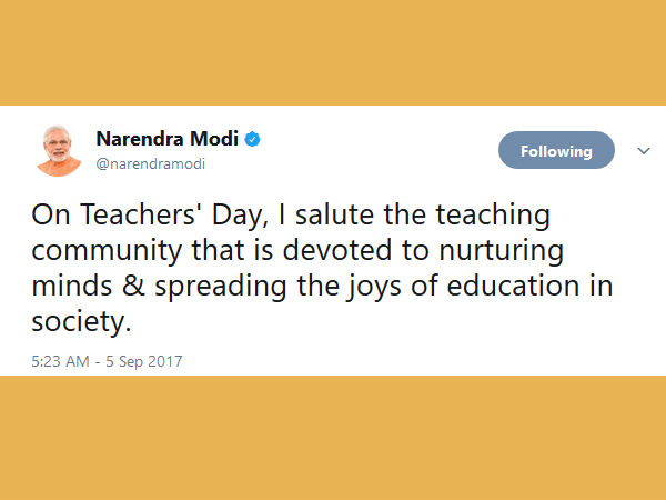 ಟ್ವಿಟರ್ ನಲ್ಲಿ ಶಿಕ್ಷಕರ ದಿನಾಚರಣೆ